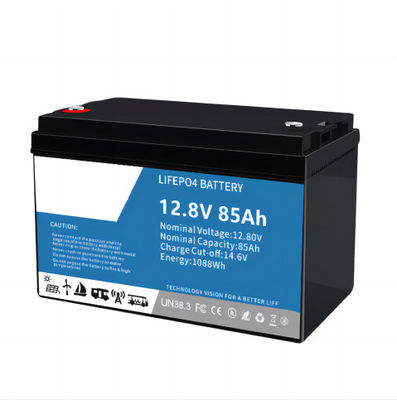 Respetuoso con el medio ambiente Alto rendimiento 12.8V 85AH SLA Reemplazo LifeP04 Batería de litio incorporada BMS para luz solar