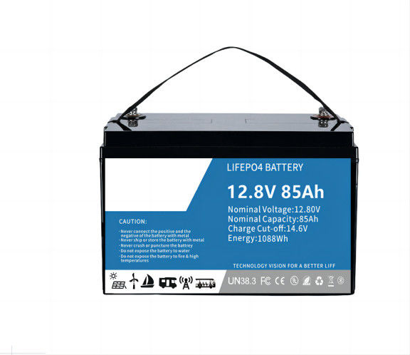 Respetuoso con el medio ambiente Alto rendimiento 12.8V 85AH SLA Reemplazo LifeP04 Batería de litio incorporada BMS para luz solar