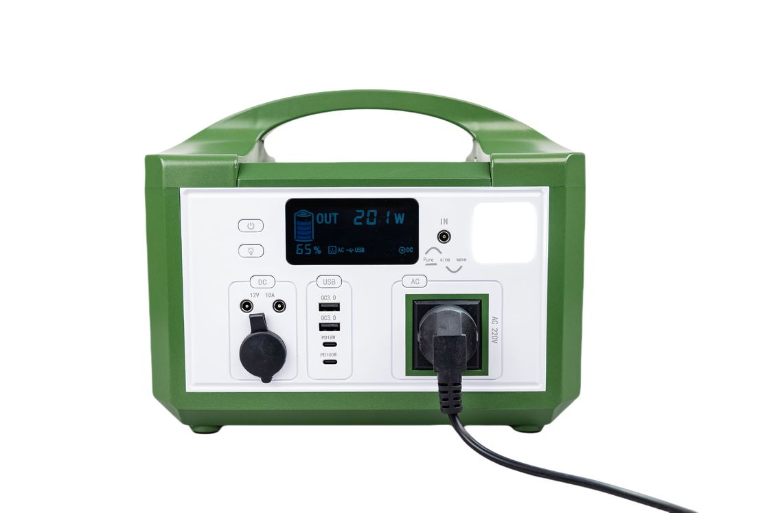 Carga inalámbrica sin interrupción portátil de energía solar con caja de plástico verde para el sistema de respaldo UPS